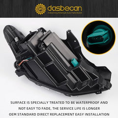 HID/Xenon Headlight w/o Bulbs Compatible With Chevy Traverse 2018-2021 Left Driver Side Trim Headlight Assembly Replaces# 84887857 GM2502487