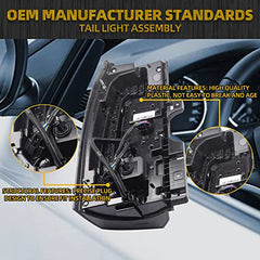 Right Passenger side Tail Light Assembly LED Compatible with 2015-2020 GMC Yukon and Yukon XL