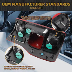 Left Driver Side Tail Light Assembly Compatible with 2020 2021 2022 Ford F250 F350 Super Duty Blind Spot Module Can be Installed Rear Taillight Halogen Type