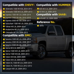 6970 Starter Compatible with Chevy Silverado 1500 2009-2013, Tahoe, Avalanche, Express Vans 1500 2500 3500, Suburban 1500 4.8 5.3L, GMC Yukon 2009-2014, Sierra, Savana V8 Replaces# 12611102