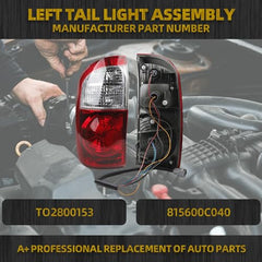 Driver Tail Light Assembly Compatible with 2004-2006 toyota tundra Rear Lamp Outer Left Side W/o Bulbs Rear Taillight Replaces# TO2800153 815600C040