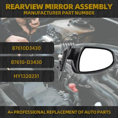 Driver Side Mirror Replacement Left Compatible with Hyundai Tucson 2016 2017 2018 8Pins Power Heated Turn Signal Blind Spot Monitoring PTM 87610D3430 87610-D3430 HY1320231