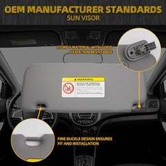 Right Passenger Side Sun Visor Compatible with Hyundai Accent 1E 2011 2012 2013 2014 2015 Front Right Sun Protection Shade Gray Replaces 85220-1R000