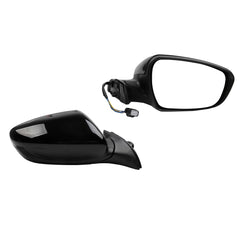 Right passenger Side Door Mirror Compatible with Kia Forte 2017 2018 Heated Manual Folding Power Adjustment Glass Replace# 87620B0000 KI1321213 5Pins-Black Paint
