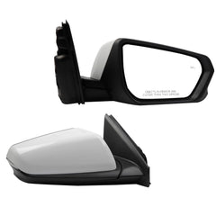 Right Passenger Side Mirror Compatible With 2018-2023 Chevy Equinox GMC Terrain with Power Heated Glass/Manual Folding/Blind Spot Light Replace# 84225387 White Paint Cover (8pin)