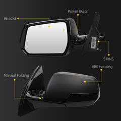 Side Rear View Mirror Compatible with 2018-2019 Chevy/Chevrolet Traverse Power Heated Door Rearview Mirror Driver Left GM1320599 84498314-PFM(5pin)