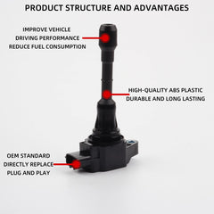6PCS Ignition Coil Compatible with Infiniti FX35 2009-2012 M35 2009-2010 Nissan 350Z 2007-2009 Altima 2007-2012 Murano 2009-2015 22448JA10C 61050137 UF550