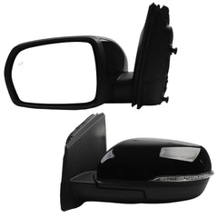 Left Driver Side Mirror Compatible with Ford Edge 2015-2018 Power Heated with Turn Signal Puddle Light Blind Spot Monitor Black 9Pins