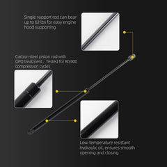 Dasbecan Hood Lift Supports Gas Spring Compatible with 18-26 Jeep Wrangler