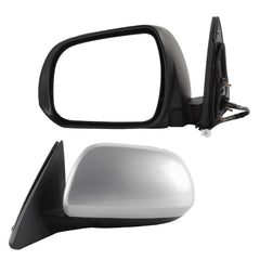 Left Driver Side Mirror Compatible with Toyota Highlander 2008-2013 Power Glass Manual Folding Non-Heated Replaces 8794048291 TO1320245 Silver 3Pins