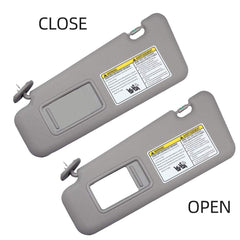 Left Driver & Right Passenger Side Sun Visor with Light Compatible with Toyota Highlander 2008-2013 74320-48500-B0 74320-0E050-B0 (Gray)