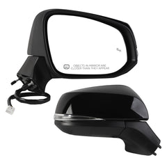 Right Passenger Side Door Mirror Compatible with 2022-2024 Toyota Corolla Cross Heated Manual Folding Power Adjustable Glass Turn Signal Light Blind Spot Detection Painted TO1321431 (8pins)