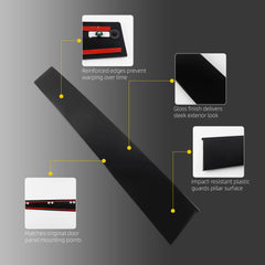 Dasbecan Front Door B-Pillar Trim Compatible With 2019-2026 Ram 1500DT Pair Gloss Finish Door Window Trim Panel Exterior Molding Kit Driver & Passenger Side B Pillar Applique OE#68292935AC 68292934AC