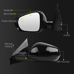 Side Rear View Mirror Compatible with 2021-2024 Chevy/Chevrolet Trailblazer LT Power Heated Blind Spot Door Rearview Mirror Driver Left GM1320671 42834253-PFM(6pin)