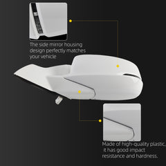 Left Driver Side Door Mirror Assembly Compatible with Honda Accord 2013-2017 Power Glass Heated with Turn Signal Light Replaces HO1320275 76250T2GA11ZA White 6Pins
