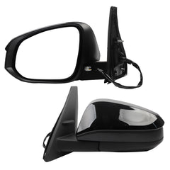 Left Driver Side Mirror Black Compatible with 2014-2023 Toyota 4Runner Heated Manual Fold Power Adjustment Door Mirror Rear View Assembly 5PINS # 8794035B60-PFM, TO1320313