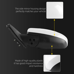 Left Driver Side Mirror Compatible with Toyota Highlander 2008-2013 Power Glass Heated Manual Folding Replaces 8794048303 TO1320246 White 5Pins