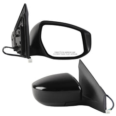 Passenger Side Mirror Assembly Compatible with Nissan Sentra 2013-2019 | Heated | Manual Fold | Power Glass Right Mirror Replaces NI1321262(5Pins)