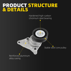 38158 Serpentine Belt Tensioner Pulley Kit Compatible with Chevy Silverado Avalanche Suburban Express Tahoe Cadillac Escalade GMC Savana Sierra Yukon Hummer Buick Saab Replaces# T38158 38009 - Dasbecan