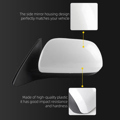 Left Driver Side Mirror Compatible with Toyota Highlander 2008-2013 Power Glass Manual Folding Non-Heated Replaces 8794048291 TO1320245 White 3Pins