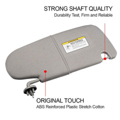 Gray Left Driver Side Car Sun Visor W/O Mirror Compatible with Dodge Ram 1500 2500 3500 2002 2003 2004 2005 2006 2007 2008 2009 Replaces# 1CT11TL2AA