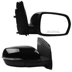 Right Passenger Side Mirror Compatible with Ford Edge 2015-2018 Power Heated with Turn Signal Puddle Light Blind Spot Monitor Black 9Pins
