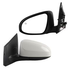 Left Driver Side Mirror Compatible with Toyota Corolla 2014-2019 Power Glass Heated Paint to Match Door Mirror Assembly Replaces 8794002F31C0 White 5Pins