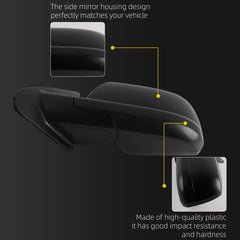 Left Driver Side Door Mirror Compatible with 2014-2021 Toyota Tundra Manual Folding Power Glass Heated Without Blind Spot Detection Replaces 879400C410 87940-0C460 TO1320302 Painted (5pins)