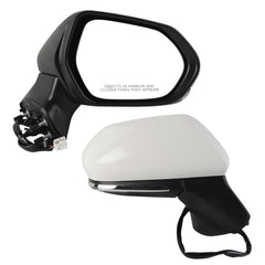 Right Passenger Side Door Mirror Compatible with 2018-2024 Toyota Camry Manual Folding Power Adjustable Glass Turn Signal Light Without Blind Spot Detection Painted TO1321367 (6pins)