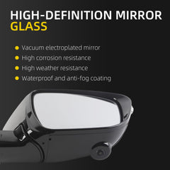 Passenger Side Mirror Black Compatible with 15-24 Nissan Murano | Heated Power Folding Power Glass With Turn Signal Light Camera Right Rear View Mirror Replaces NI1321288 96301-5AA4C 13Pins