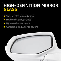 Left Driver Side Door Mirror Assembly Compatible with Honda Accord 2013-2017 Power Glass Heated with Turn Signal Light Replaces HO1320275 76250T2GA11ZA White 6Pins