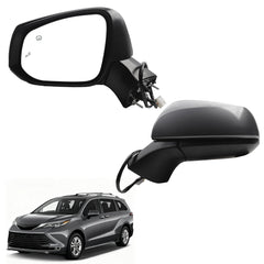 Driver Side Mirror Compatible With 2021-2025 Toyota Sienna w/Manual Folding Power Glass Heated Blind Spot Left Door Mirror Replace#TO1320426 8794008190(6Pins) Gray