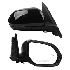 Right Passenger Side Mirror Compatible with 2018-2021 Volkswagen Atlas with Power Heated Glass, Manual Folding, Signal Light, Blind Spot Light, Black Mirror Cover Replace# VW1321177 (8Pins)