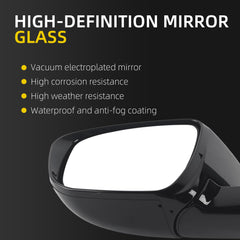 Driver Side Mirror White Compatible with 15-24 Nissan Murano 9Pins | Heated Power Folding Power Glass With Turn Signal Light Left Rear View Mirror Replaces 96302-5AP4A 963025AP4A