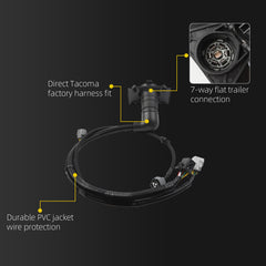 Trailer Wiring Harness Compatible with 2005-2015 Toyota Tacoma Tow Hitch Trailer 7-Pin Wire Harness Kit Replace# 82169-04010