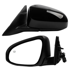 Passenger Side Mirror Compatible With 2012 2013 2014 Toyota Camry Right Door Mirror with Manual Folding Power Heated Glass Replace#TO1321276 8790806411(5Pins) Black Cover