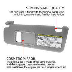 Gray Left Driver Side Sun Visor Compatible with Toyota 4Runner 2004-2008 Replaces# 74320-3D050 74320-3D050-B0