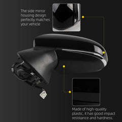 Left Driver Side Door Mirror Compatible with 2018-2024 Toyota Camry Manual Folding Power Adjustable Glass Turn Signal Light Without Blind Spot Detection Painted TO1320367 (6pins)