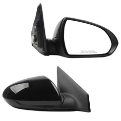 Right Passenger Side Door Mirror Compatible with Hyundai Elantra 2017-2020 Non-heated, Manual Folding, Power Adjustment Glass Replace# 87620F3050 HY1321224 (3Pins-Black Paint)