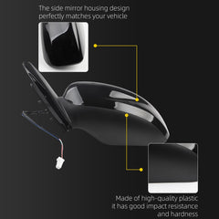 Left Driver Side Mirror Compatible with Nissan Altima 2013-2018 Sedan Non-Heated Non-Folding Power Adjustable Glass Replaces NI1320223 963023TH0A Black 3Pins - Dasbecan