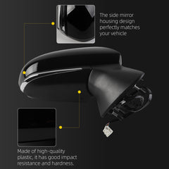 Right Passenger Side Door Mirror Compatible with 2018-2024 Toyota Camry Manual Folding Power Adjustable Glass Turn Signal Light Without Blind Spot Detection Painted TO1321367 (6pins)