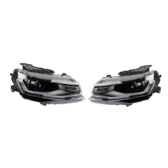 HID/Xenon Headlight Compatible with 2016-2022 Chevy Camaro Left+Right Headlight Assembly Clear Lens Black Housing Replaces# 84364823 84250885 GM2502423 84364824 84250886 GM2503423