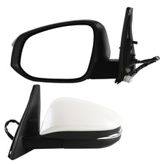 Left Driver Side Mirror Compatible with Toyota 4Runner 2014-2023 Manual Folding Power Adjustable Glass Heated Turn Signal Puddle Light Replaces TO1320312 White 9Pins