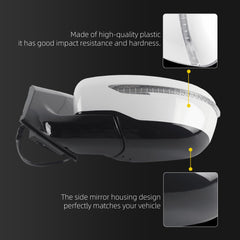 Driver Side Mirror White Compatible with 15-24 Nissan Murano 9Pins | Heated Power Folding Power Glass With Turn Signal Light Left Rear View Mirror Replaces 96302-5AP4A 963025AP4A