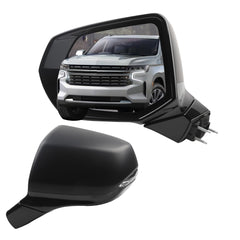 16Pins Left Driver Side Rear View Mirror Assembly Compatible with Chevrolet Suburban Tahoe GMC Yukon XL 2021-2024 Heated Power Folding with Turn Signal Light and Blind Spot Detection
