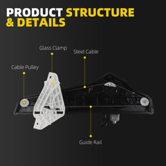 Dasbecan Front Right Window Regulator With Motor Compatible with Veloster