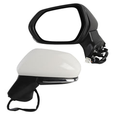 Left Driver Side Door Mirror Compatible with 2018-2024 Toyota Camry Manual Folding Power Adjustable Glass Turn Signal Light Without Blind Spot Detection Painted TO1320367 (6pins)