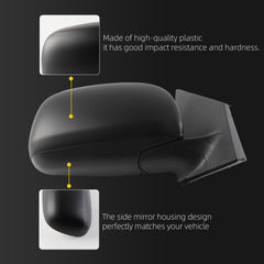 Right Passenger Side Door Mirror Compatible with 2009-2012 Toyota RAV4 Non-Heated Power Glass Manual Folding (3pins-US Built)
