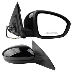 Passenger Side Mirror Compatible with 2019-2023 Nissan Altima Non-heated Manual Fold Power Adjustment Right Rearview Door Mirror Painted Black 3PINS Replaces#963016CA0A-PFM, NI1321311