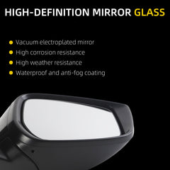 Right Passenger Side Mirror Compatible with Nissan Kicks 2018-2023 Power Glass Heated Paint to Match Door Mirror Assembly Replaces 963015RL0C-PFM NI1321295 Black 5Pins